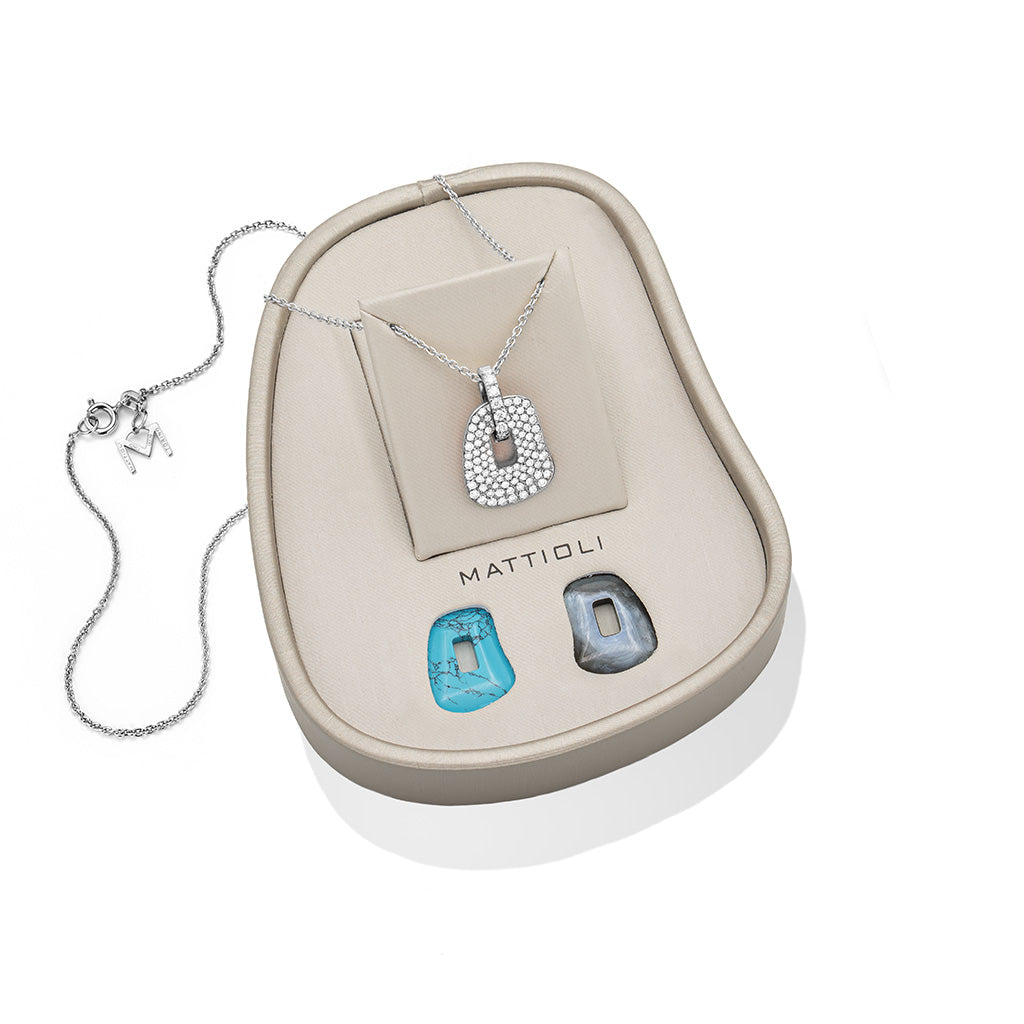 Puzzle pavè small pendant 2 colours