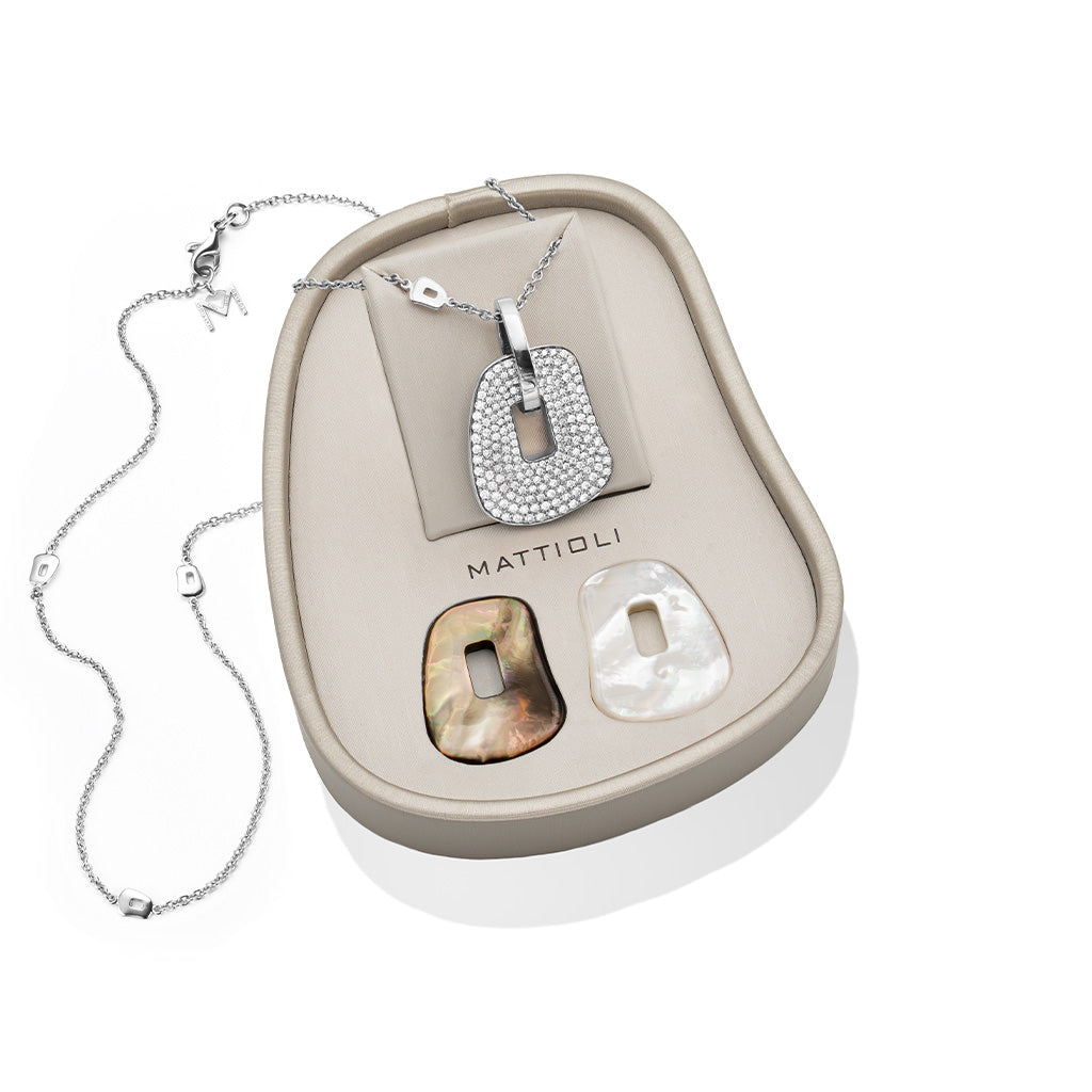 Puzzle pavè medium pendant 2 colours