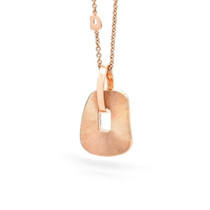 Puzzle engraved gold medium pendant