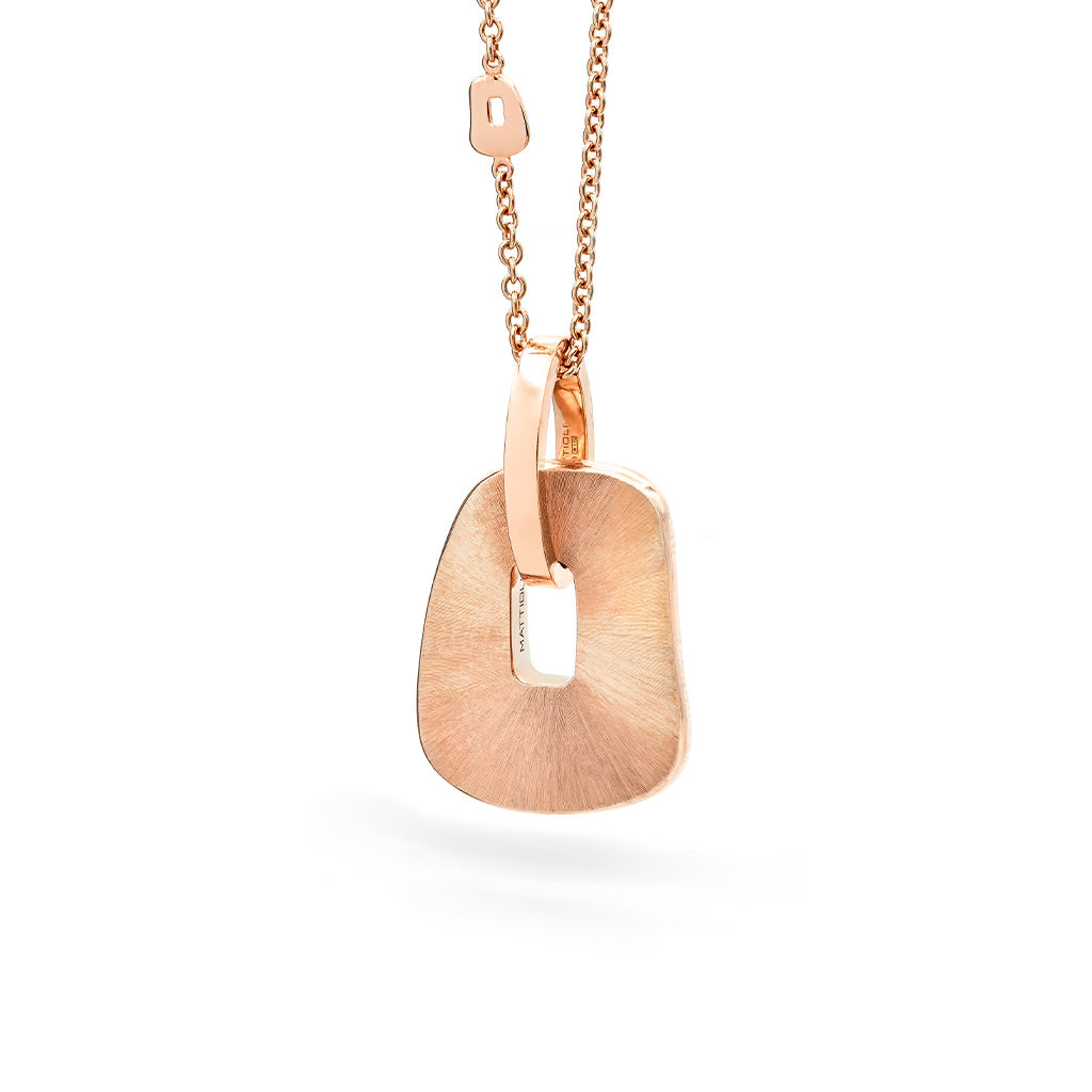 Puzzle engraved gold medium pendant