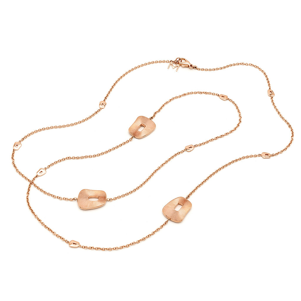 Puzzle engraved gold necklace