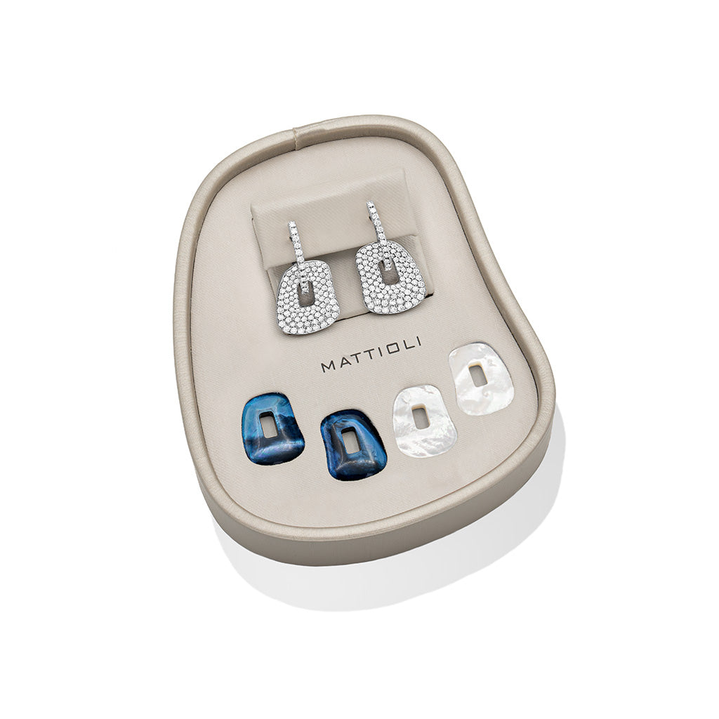 Puzzle pavè small earrings 2 colours