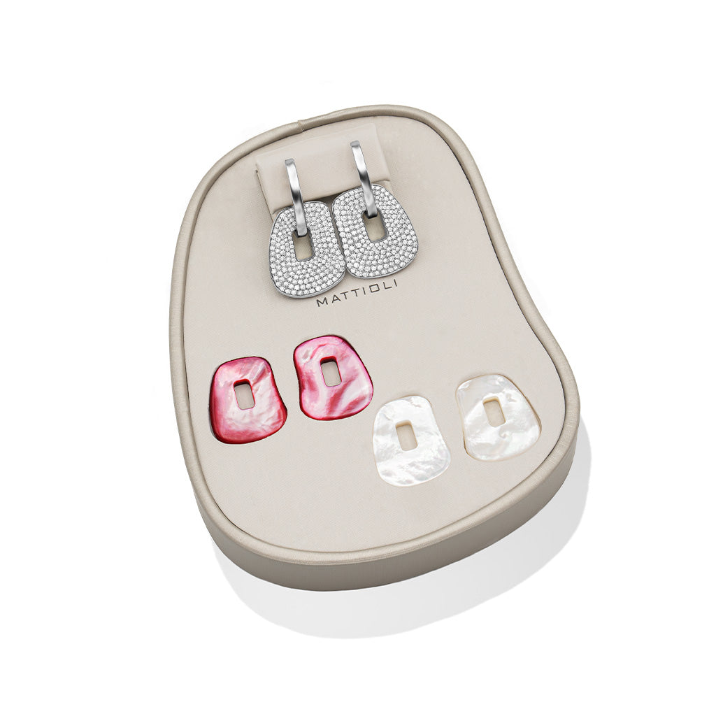 Puzzle pavè medium earrings 2 colours