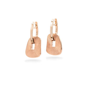 Puzzle engraved gold small earrings