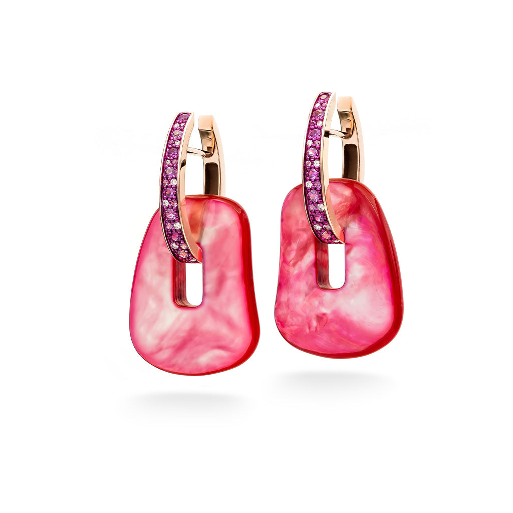 Puzzle medium earrings 3 colours and sapphires