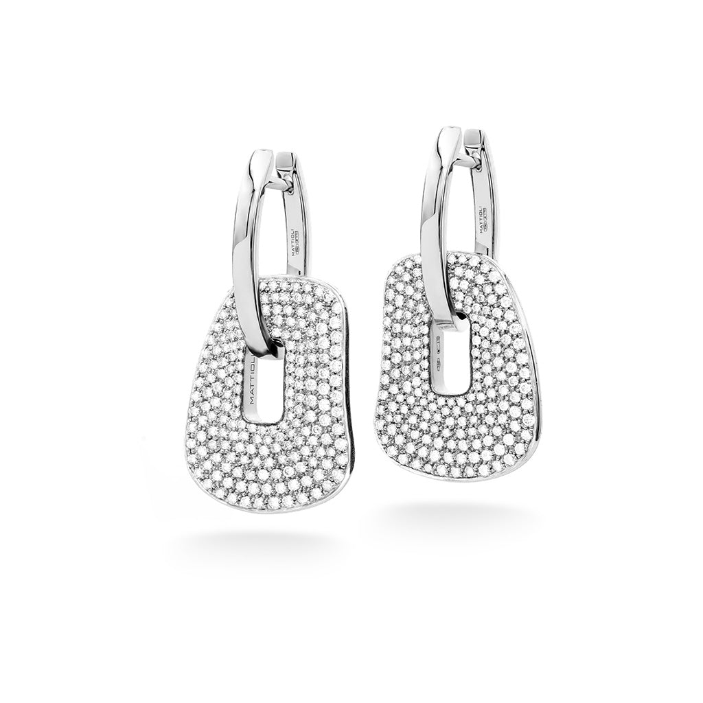 Puzzle pavè medium earrings 2 colours